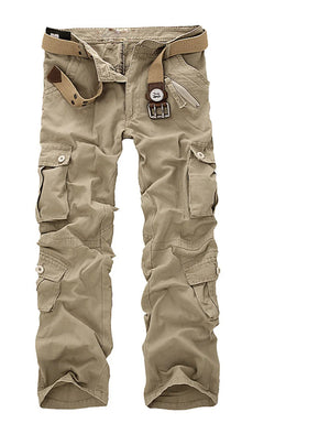 QNPQYX New Fashion Military Cargo Pants Men Loose Baggy Tactical Trousers Oustdoor Casual Cotton Cargo Pants Men Multi Pockets