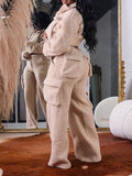 Goosudu Fleece Jacket & Cargo Pants Set