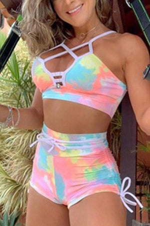 Goosudu Print Two Piece Suits Fashion Sweet Swimwears