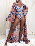 Goosudu Printed One-Piece Swimsuit with Cover