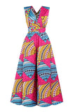 Goosudu Fashionable Geometric Print Multi-wear Loose Wide-leg Jumpsuit