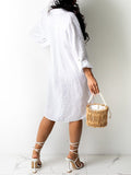 Goosudu Solid Button-Front Shirt Dress