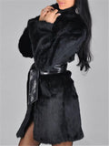 Goosudu Faux Fur Coat With Belt