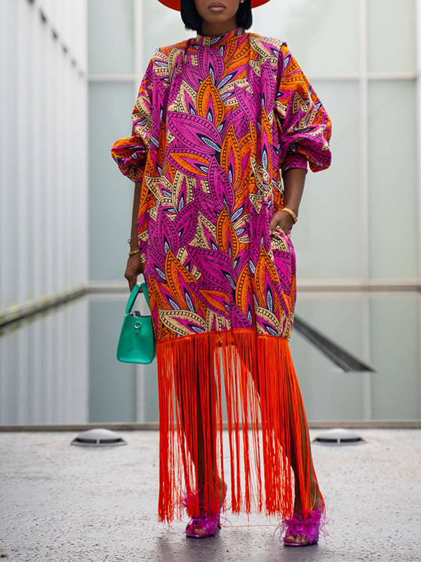 Goosudu Fringe Combo Printed Dress