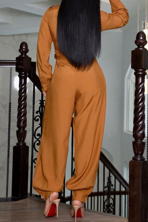 Goosudu Casual Solid Color Loose Sexy Woven Jumpsuit