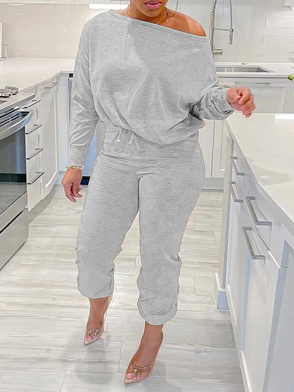 Goosudu Boat-Neck Sweatshirt & Pants Set