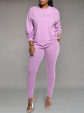 Goosudu Solid Sweatshirt & Pants Set