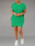 Goosudu Solid Tee Dress with Pockets