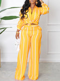 Goosudu Stripe Shirt & Pants Set