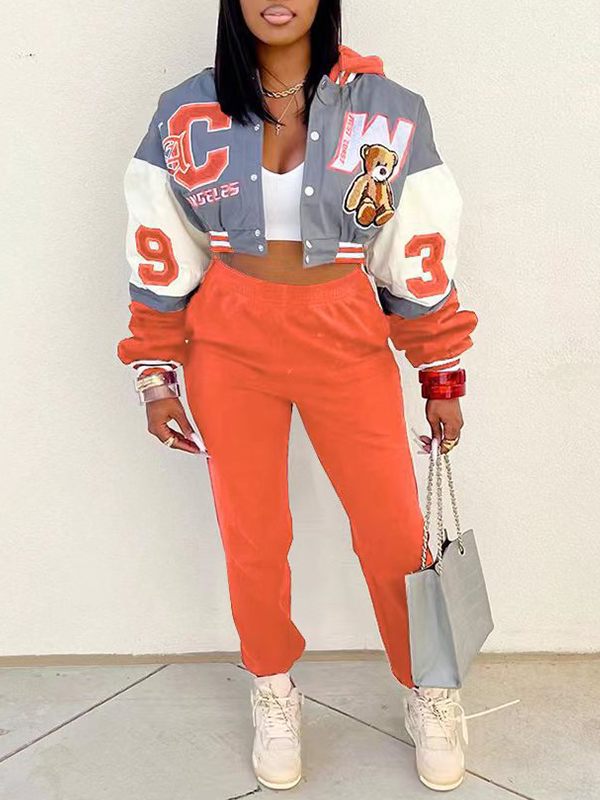 Goosudu Hoodie Bomber Jacket & Jogger Pants Set