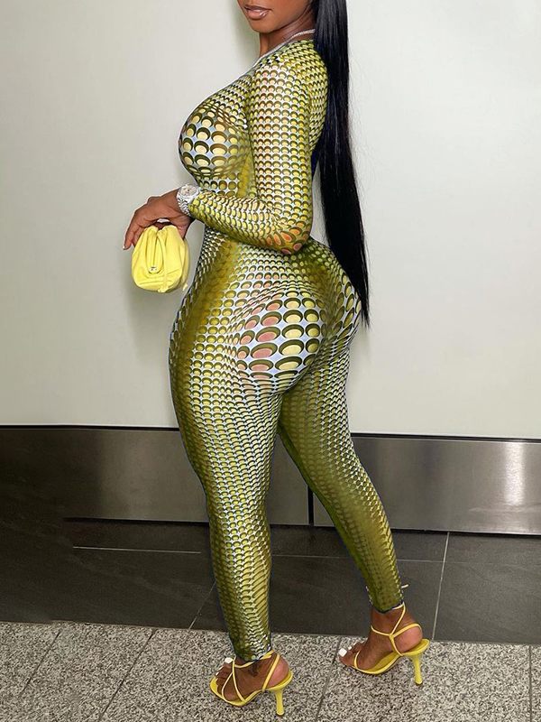 Goosudu Printed Zip-Back Jumpsuit