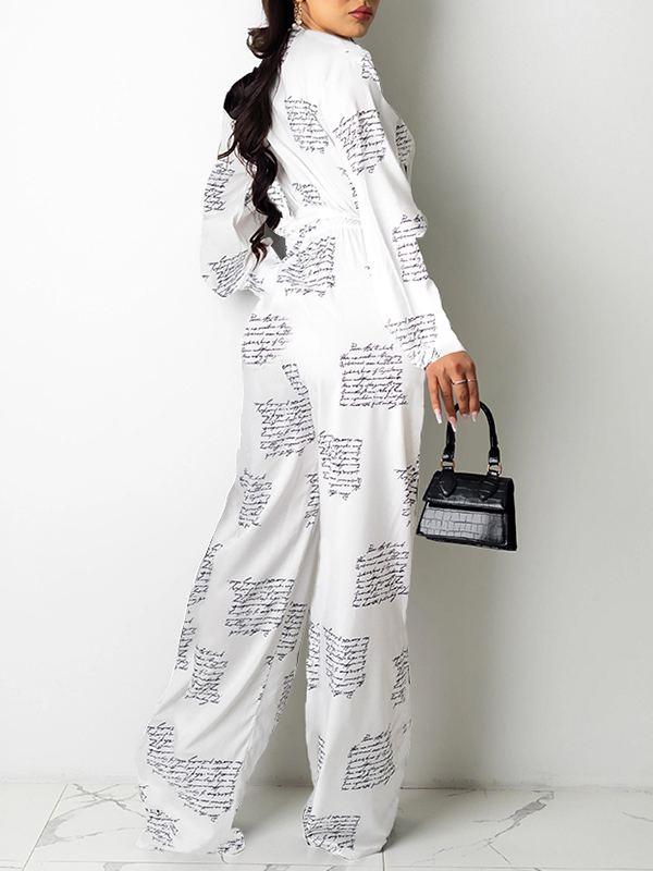 Goosudu Printed Shirt & Wide-Leg Pants Set