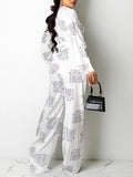 Goosudu Printed Shirt & Wide-Leg Pants Set