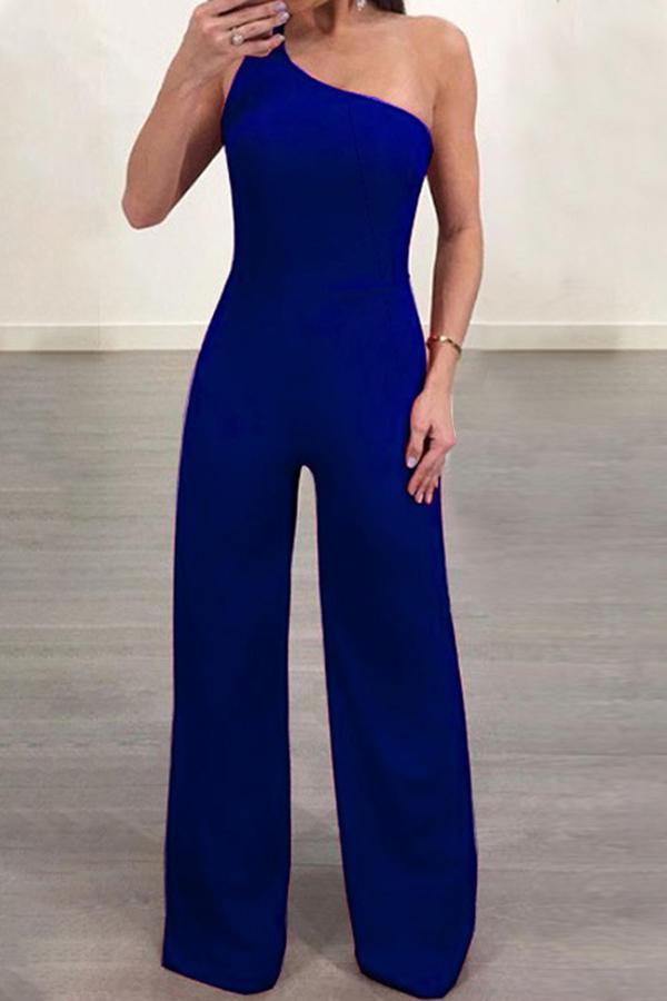 Goosudu Fashion Asymmetric Bandage Backless High Waist Jumpsuit