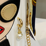 Goosudu Casual Print Patchwork Chains Bags