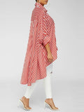 Goosudu Stripe High-Low Shirt