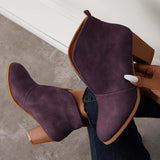 Goosudu Retro Western V Cut Ankle Boots