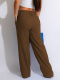 Goosudu Solid Straight-Leg Pants