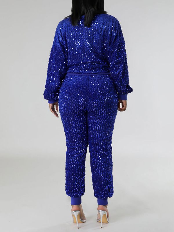 Goosudu Sequin Sweatshirt & Jogger Pants Set