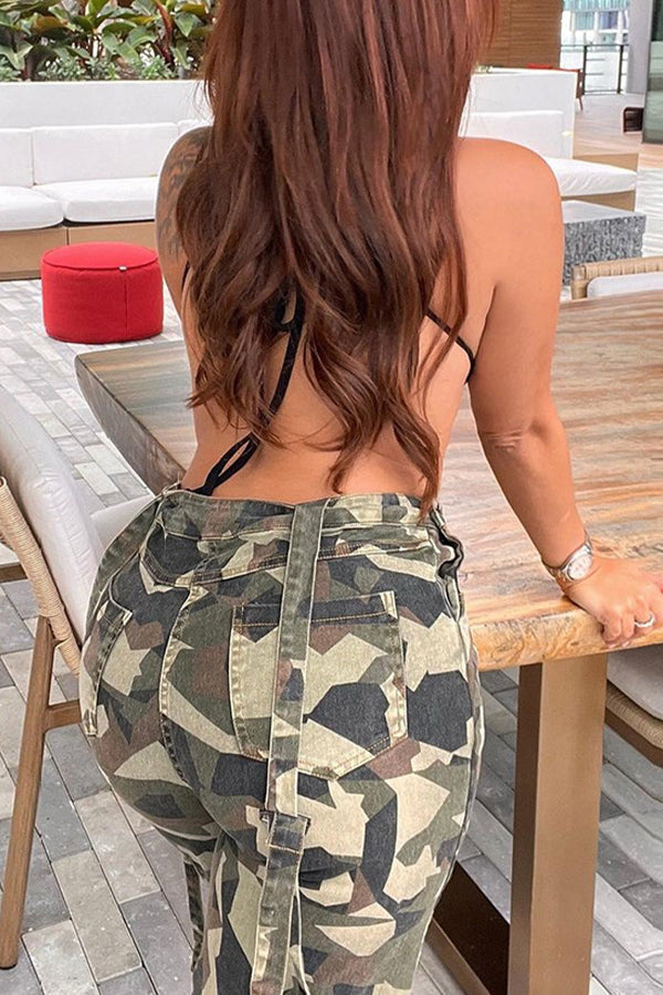 Goosudu Camouflage Backless Street Overalls
