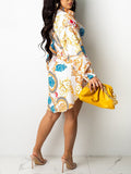 Goosudu Printed Belted Shirt Dress
