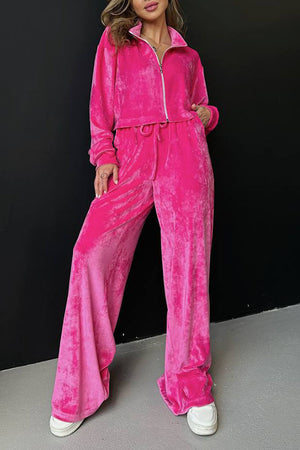 Goosudu Casual Simplicity Solid Pocket Turndown Collar Long Sleeve Two Pieces