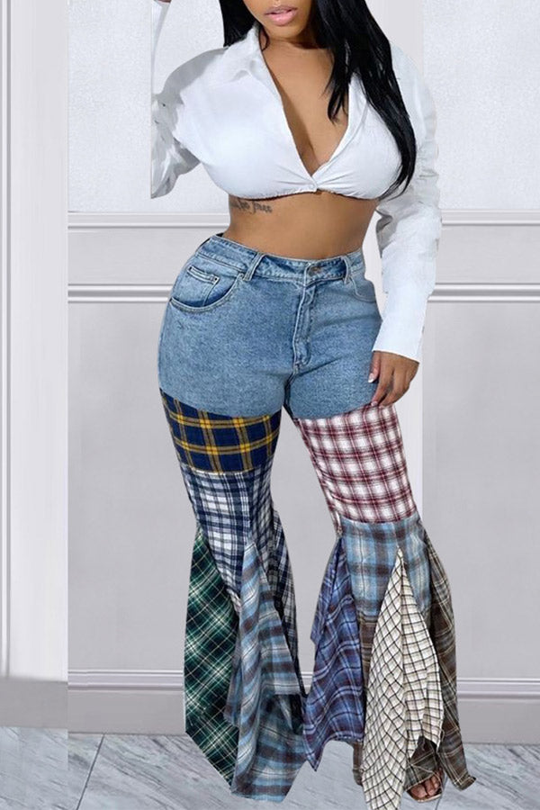 Goosudu Houndstooth Cool Ruffle Pants