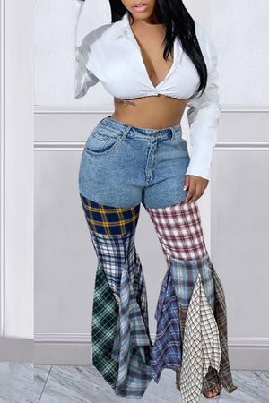 Goosudu Houndstooth Cool Ruffle Pants