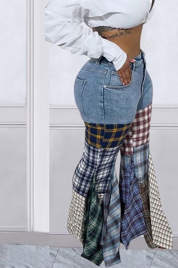 Goosudu Houndstooth Cool Ruffle Pants