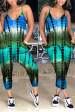Goosudu Classic Tie Dye V-neck Pocket Jumpsuit