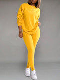 Goosudu Solid Sweatshirt & Jogging Set
