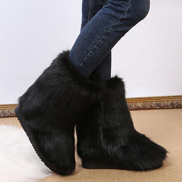 Goosudu Comfy Faux Fur Winter Warm Snow Boots