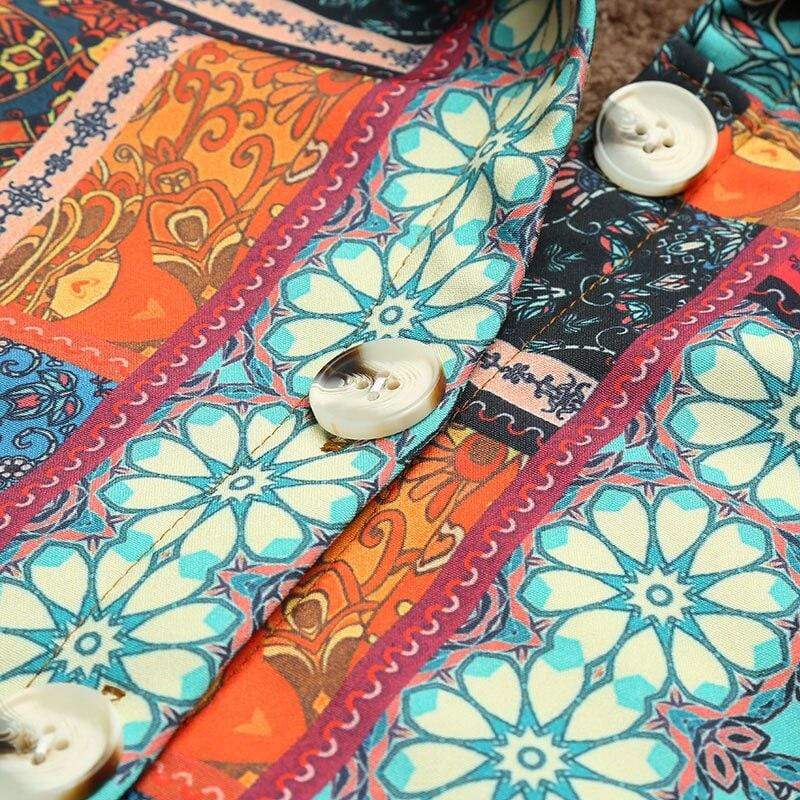 Goosudu Women's Fall Winter Ethnic Floral Coat Fleece Warm Hoode Jacket Coat