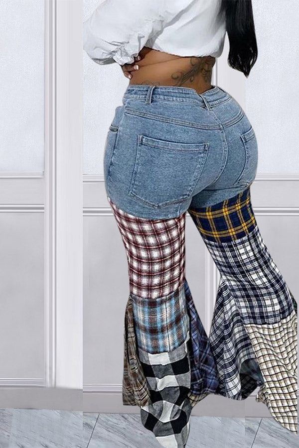 Goosudu Houndstooth Cool Ruffle Pants