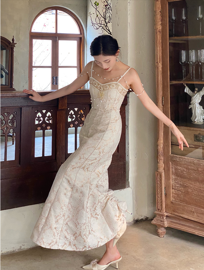 goosudu  Runway Woman Dress Backless Embroidery Vintage Sleeveless Sexy Beach Boho Lace Party Sundress Women Summer Maxi Vestido