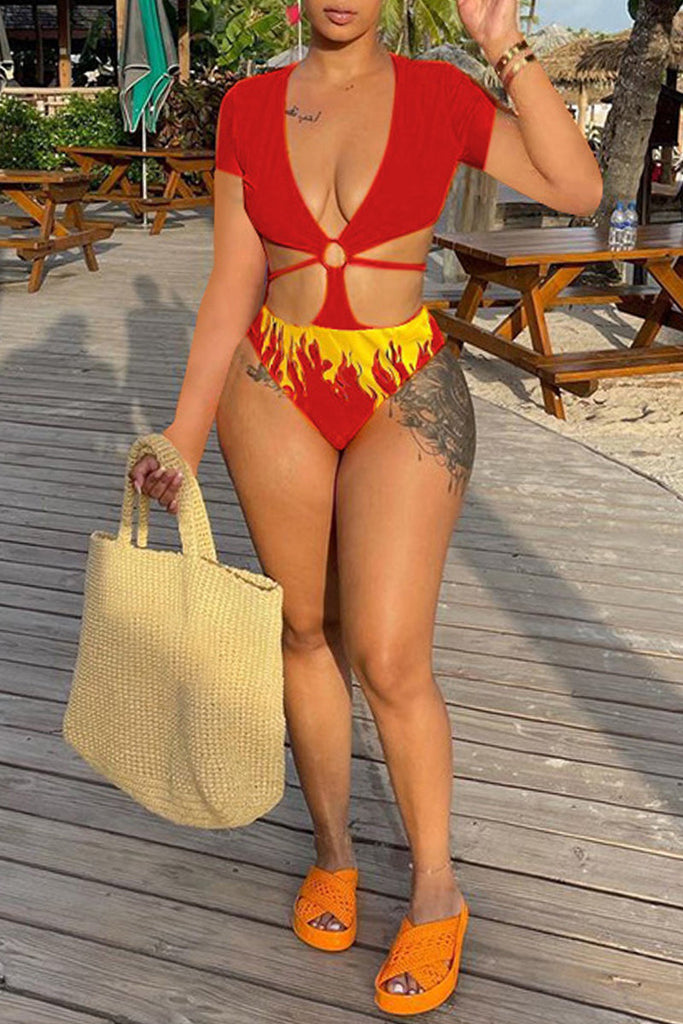 Goosudu Fashion Sexy Hollowed Out Backless Swimwears