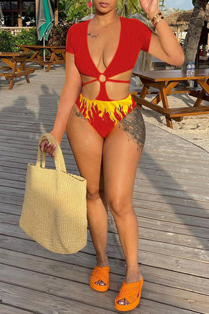 Goosudu Fashion Sexy Hollowed Out Backless Swimwears