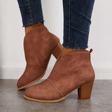 Goosudu Retro Western V Cut Ankle Boots