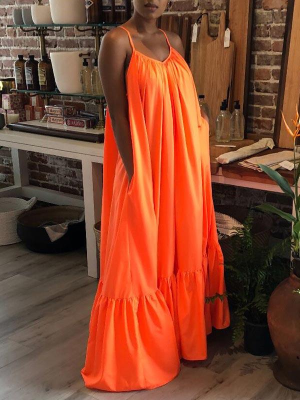 Goosudu Cami Ruffle Maxi Dress