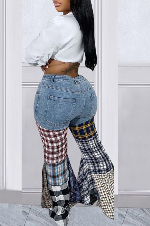 Goosudu Houndstooth Cool Ruffle Pants