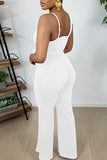 Goosudu Sexy Spaghetti Straps Belt Wide Leg Jumpsuit