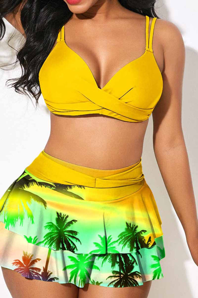 Goosudu Fashion Sexy Print Backless Swimwears