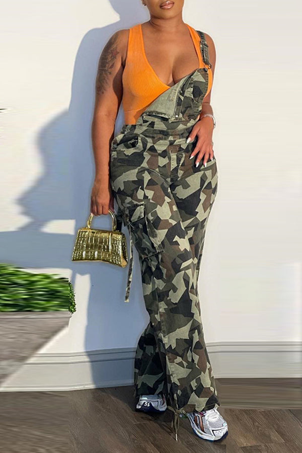 Goosudu Camouflage Backless Street Overalls