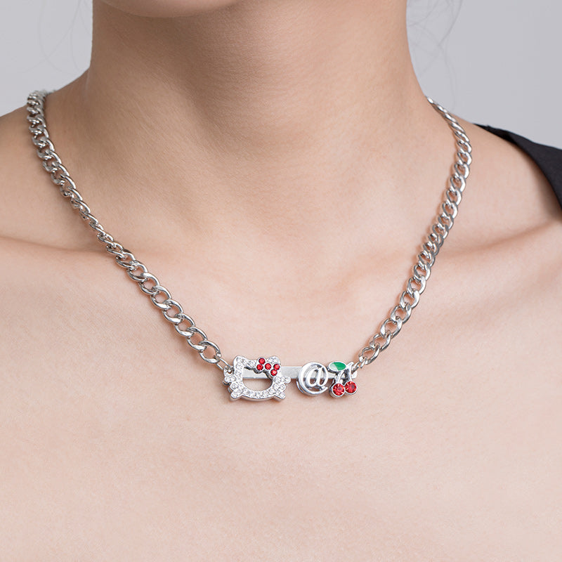 Goosudu Cherry Kitty Chain Necklace