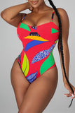Goosudu Fashion Sexy Print Bandage Backless Swimwears