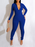 Goosudu Zip-Front Ruched Jumpsuit