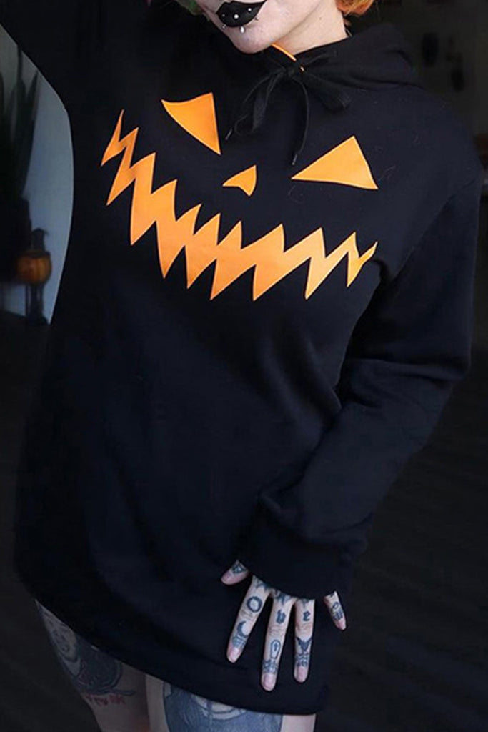 Goosudu Street Print Patchwork Draw String Hooded Collar Straight Dresses