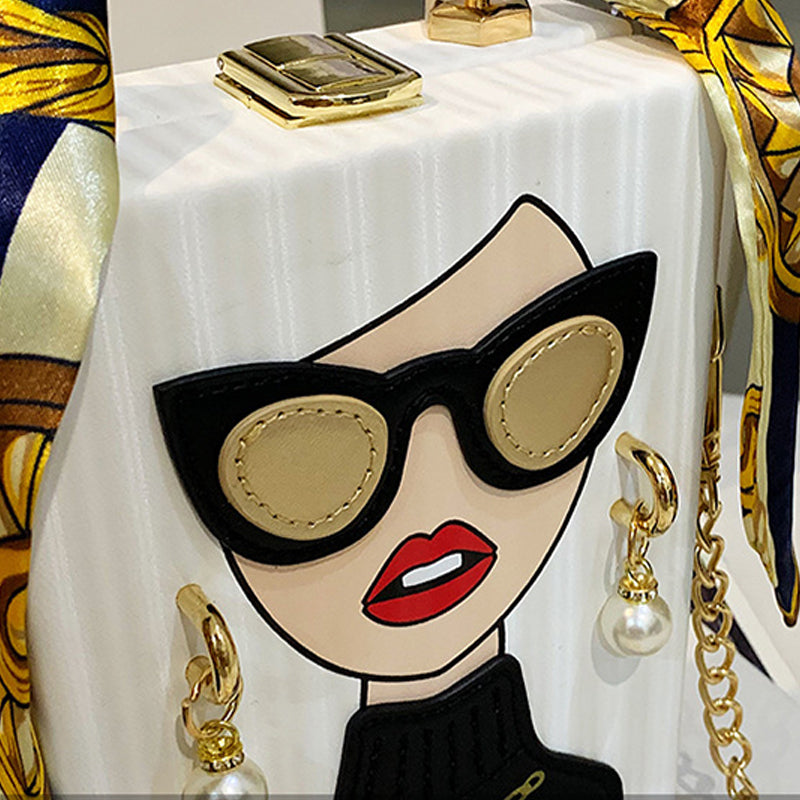 Goosudu Casual Print Patchwork Chains Bags