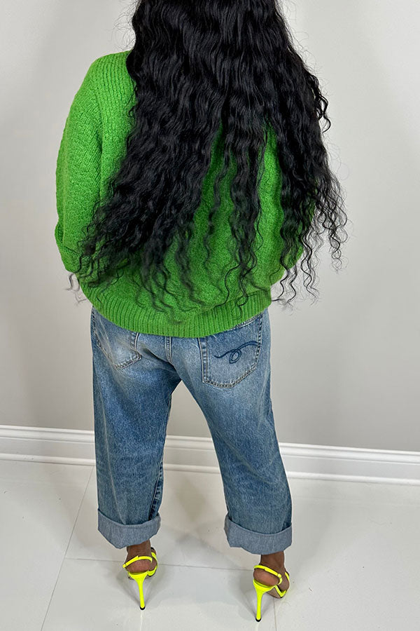 Goosudu Solid Color Casual Patch Pocket Knitted Coat