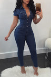 Goosudu Fashion Sexy Slim Casual Denim Jumpsuit